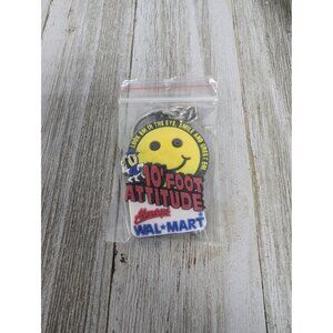 Vintage Wal-Mart Smiley Face Keychain 10 Foot Attitude